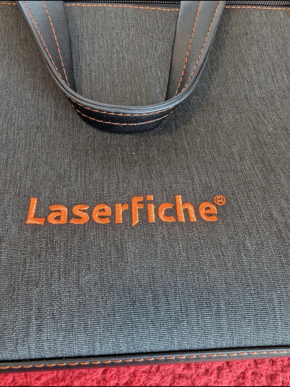 Laseficher. Black and Orange Laptop Briefcase - Professional Men's Bag